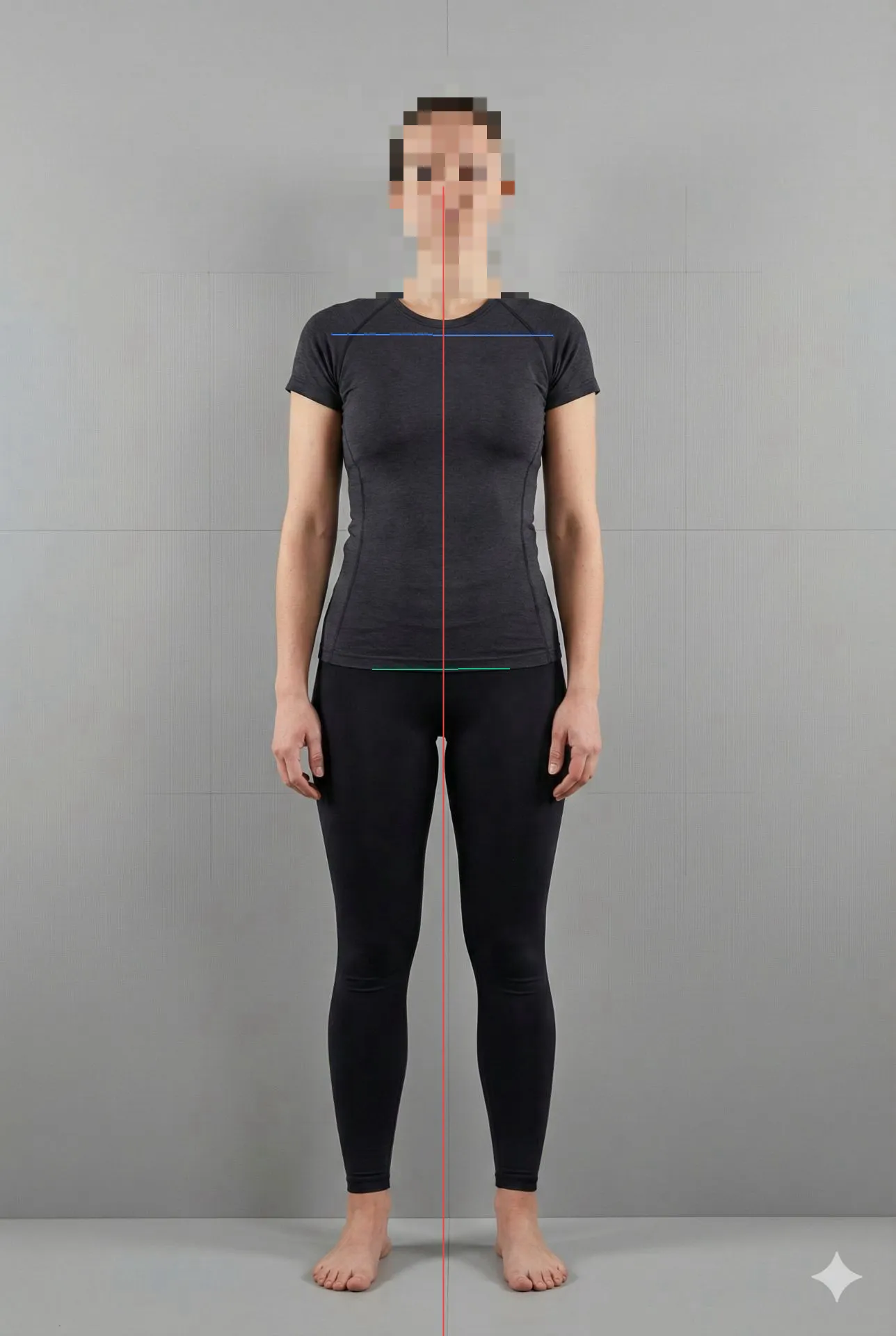 Análise postural com linhas de referência
