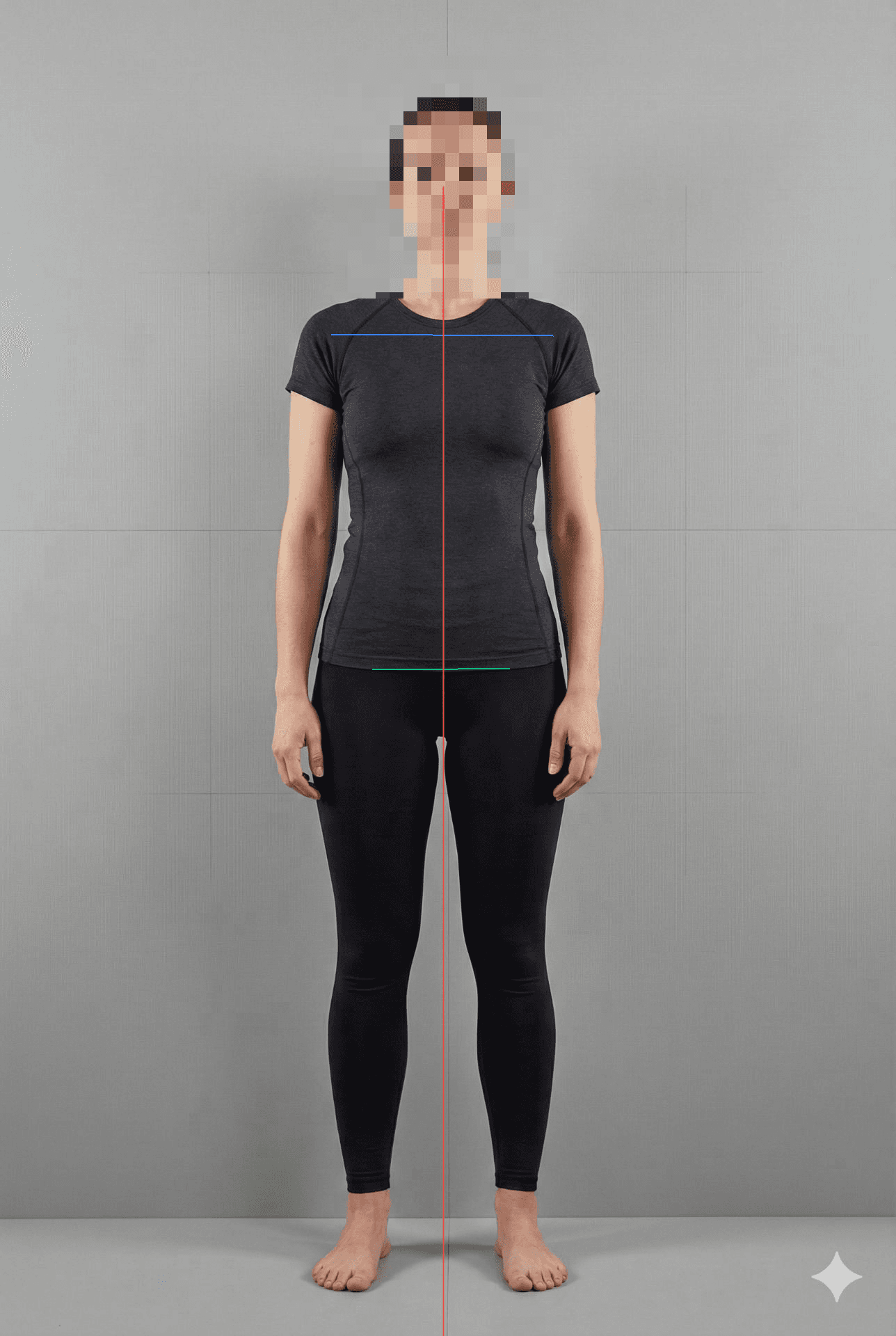 Análise postural com linhas de referência